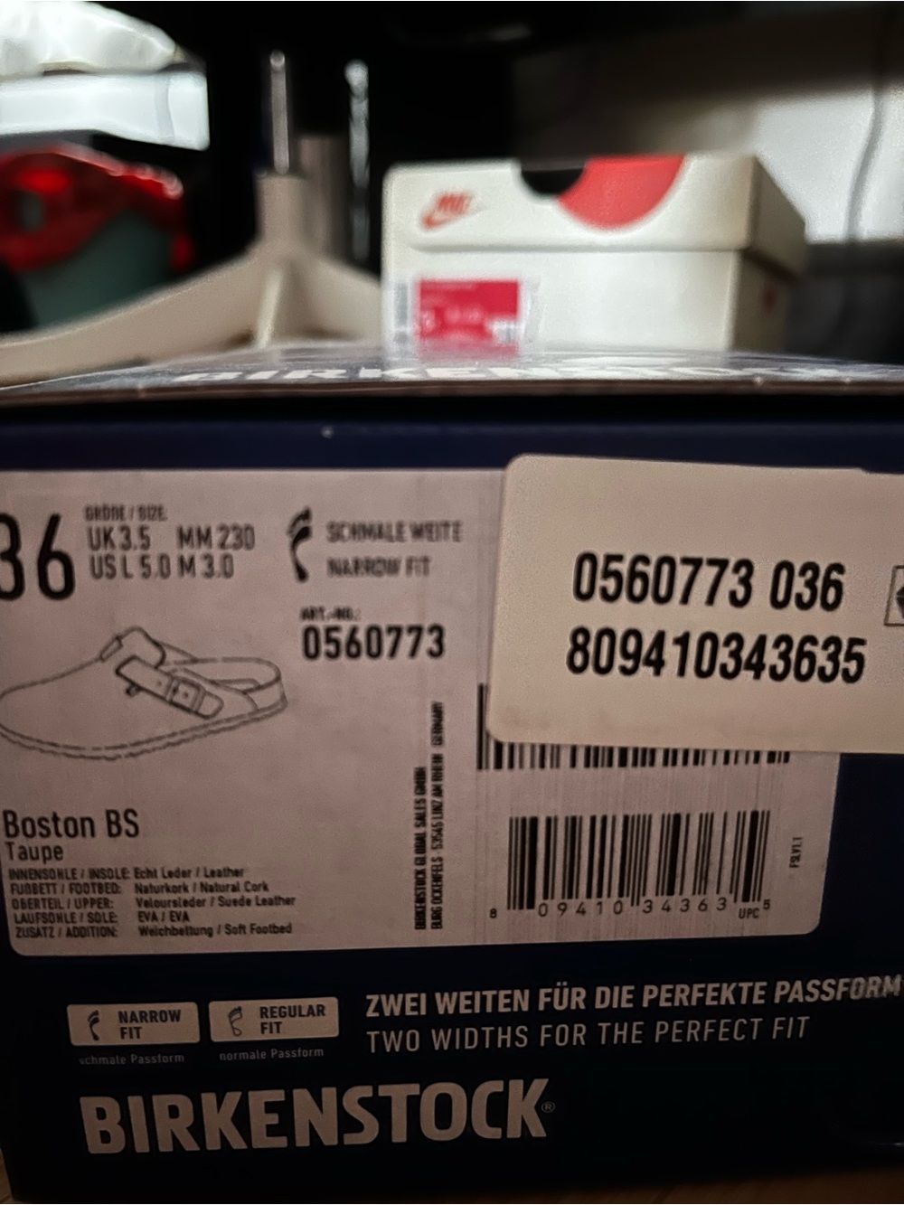 Birkenstock Box Blue Packaging with White Logo